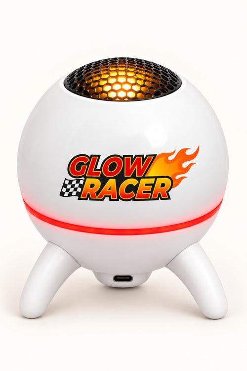 GlowRacer race room projector - white sphere with red glowing ring